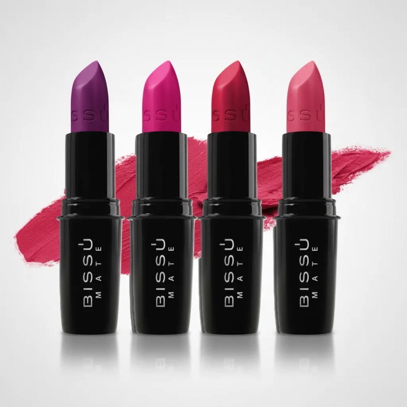 Pack 4 Piezas Labial Mate Bissù Varios Tonos