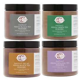 Civilized Coffee Instant Assam Tea Powder Variety Pack 8 oz jars (4 pack)