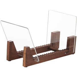 Vinyl Record Stand for 50 LPs/7 Inches/12 Inch Solid Wood & Acrylic Casing, Vinyl Record Storage in Vintage Brown, Minimalist Design with Robust Frame, Suitable for Home Decor & Display