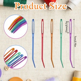 Yarn Needle, 10 PCS Large Eye Tapestry Needle Stainless Steel Bent Yarn Darning Needles Colorful Sharp Wool Weaving Crochet Needles for Crochet Embroidery Projects