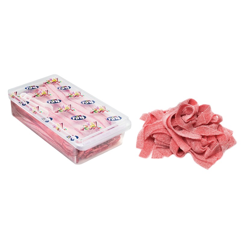 Strawberry Sour Belts 3.5 Pound Box - 200 Pieces