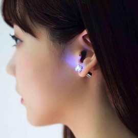 LED Bling Light Single Earring for Dance Parties Zircon Red Single BL09959 100ea