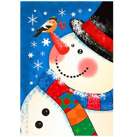 Morigins Welcome Winter Snowman Primitive House Flag Double Sided Cardinal Snowflakes Decorative Outdoor Yard Flag 28x40 Inch