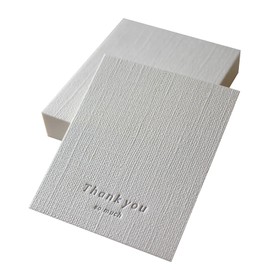 BAY LETTERPRESS Thank You Cards and Accessory Cards, 30 Sheets, White, Typography, 2.8 x 2.3 inches (71 x 59 mm)