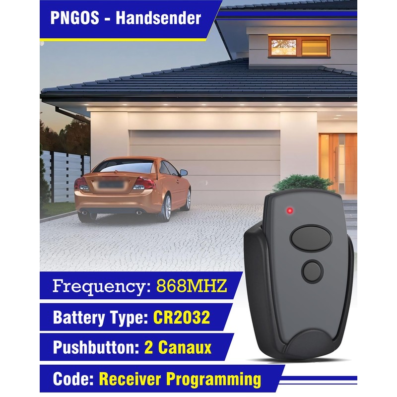 868MHz Handheld Transmitter for Marantec Digital 302, 304, 382, 384,