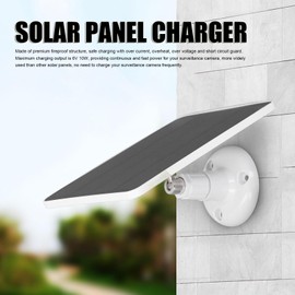 Panel Solar de 10 W para Cámara Exterior, Cargador Solar Portátil Impermeable IP65, Soporte Ajustable de 360 ​​grados, Cable de Carga de 9.8 Pies, Fuente de Alimentación Solar