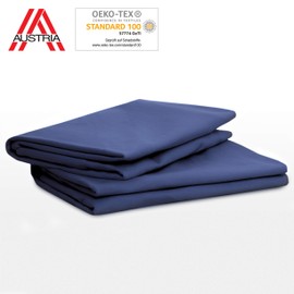 High-Quality Cushion Cover Double Pack (Set of 2, Midnight Blue Plain) for Neck Support Pillows EnergyON and Vital Ice - Cotton, Good Fit, Non-Iron, Oeko-Tex Certified, Cushion Cover with Zip
