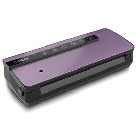 TOPZEE Food Vacuum Sealer Machine with Dry & Moist Modes, Pulse Control, External Vacuum, Seal, Built in Bag Cutter & Roll Storage for Food Preservation & Sous Vide, Purple