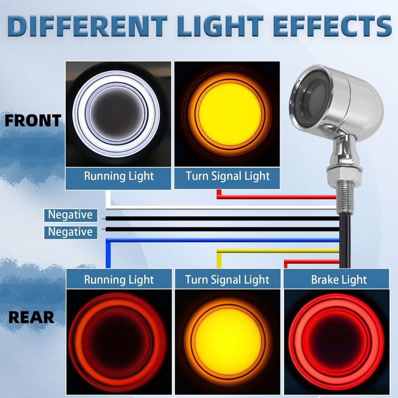 Motorcycle Bullet Turn Signals LED Front Rear Lights 4 PCS,