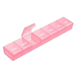 AUVON Weekly Pill Organizer with Effortless Opening Design, Arthritis Friendly Pill Box, BPA-Free Pill Organizer 7 Day, Cute & Portable Pill Case for 
