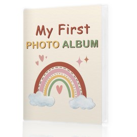 HUKINE My First Photo Album for Baby Toddlers 4x6, Boho Rainbow Baby Boy Girl First Year Small Photo Album Memory Book Keepsake with 18 Pockets Hold 36 Pictures for Babies Shower Newborns Family