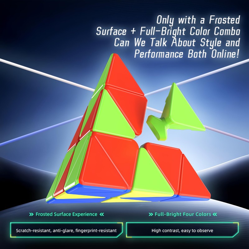 LiangCuber QY Toys Warrior M Pyramid 3x3 Magnetic, Stickerless Triangle