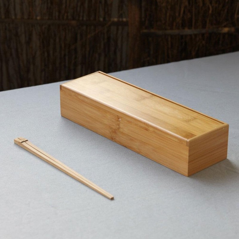 Cabilock Wooden Cutlery Box with Lid, Kitchen Chopsticks Box Utensils