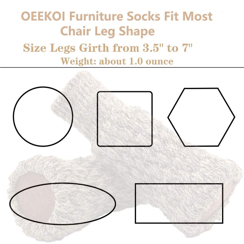 OEEKOI Chair Socks, Chair Leg Covers, Double Layer, Felt Knitting