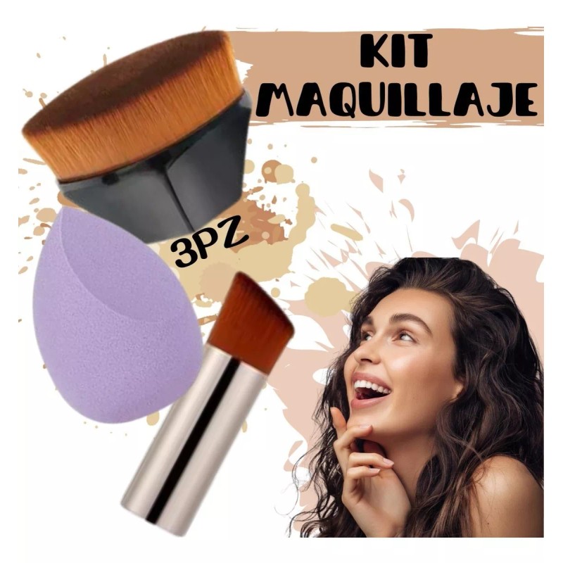 Universo en Linea Kit Brochas Maquillaje Belleza Contorno Esponja Beauty