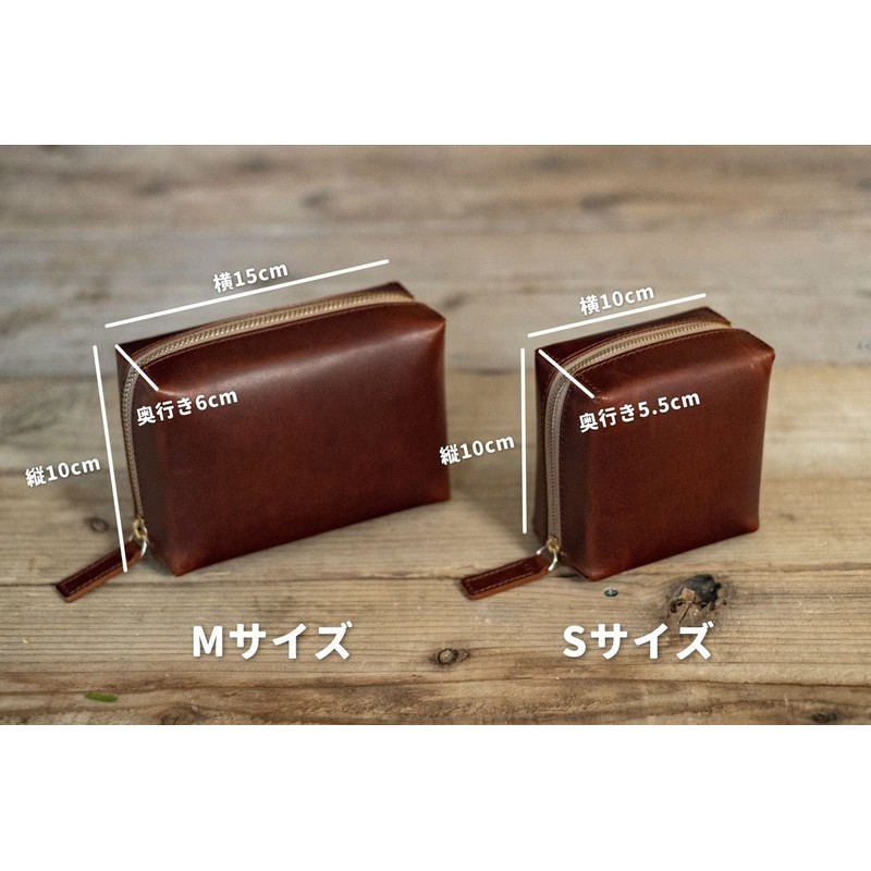 Eito Miyanaga Collaboration Leather Square Pouch, gray