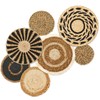 7 Pieces Wall Baskets Bohemian Handmade Wall Decor Rattan Round