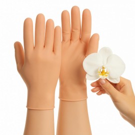 SEVEN MINE Par Guantes Hidratantes de Silicona | Manos Suaves en 15 Minutos | Spa en Casa Reutilizables, Lavables | Mujeres y Hombres | Hidratación Nocturna Efectiva (Nude)