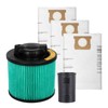 DEWALT Shop Vac HEPA Filter Replacement, 3-Pack Dust Bags &
