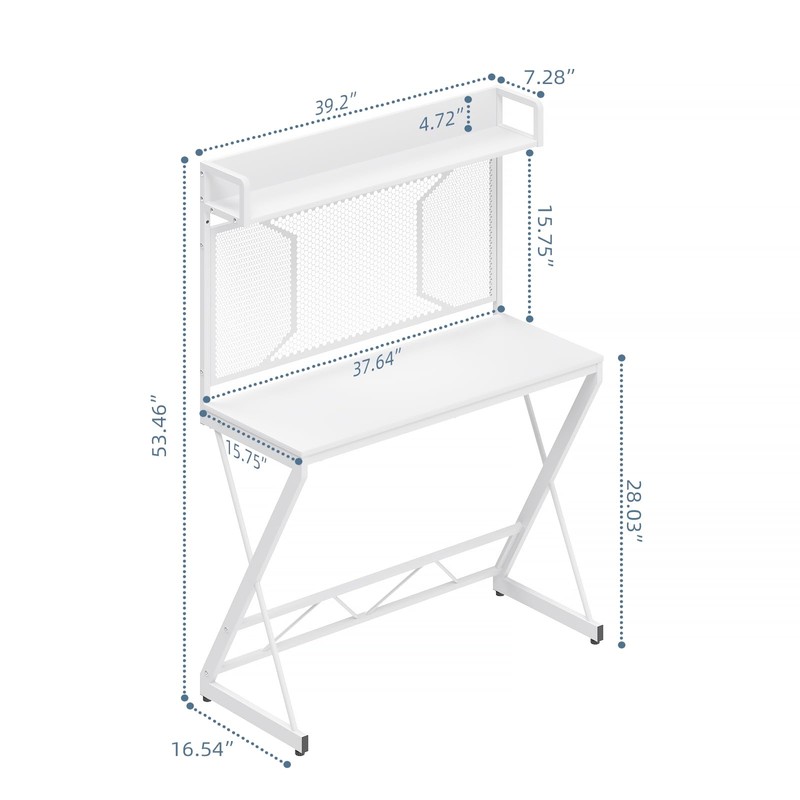 Elephance Small Gaming Desk with Pegboard, 39 Inch Computer Desk
