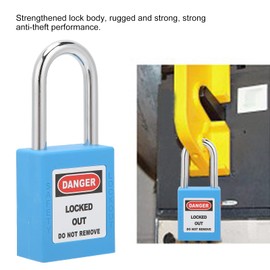 5 Sets Safety Padlock, Lockout Tagout Locks Set with Keyed Different, Steel Beam Insulated Lock for Industry Machine Manufacturing(Blue)