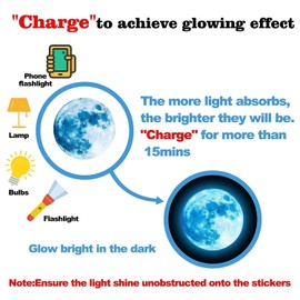 492Pcs Glow in The Dark Stars for Ceiling Moon and Space Wall Decals Glowing Galaxy Universe Planet Wall Stickers Kids Boys Bedroom Living Room Decor