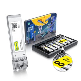 10Gtek 10GBase-SR SFP+ LC Transceiver, 10G 850nm Multimode SFP Module, up to 300 Meters, for Cisco SFP-10G-SR, Meraki MA-SFP-10GB-SR, Ubiquiti UniFi UF-MM-10G, Fortinet, Mikrotik and More, Pack of 8