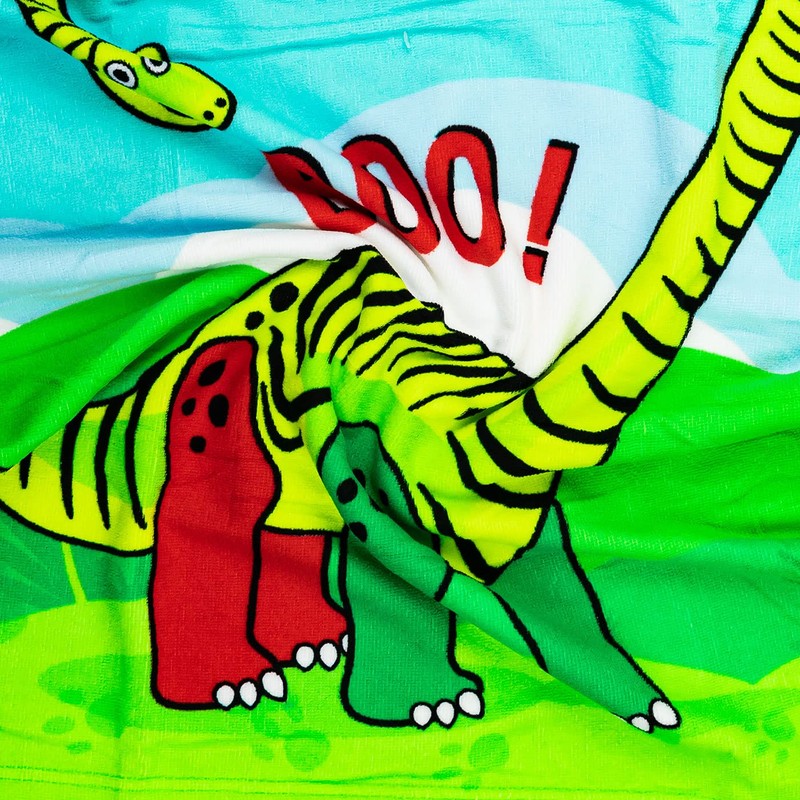 QILZO Kids Dinosaur Hooded Towel 60x60cm Beach Pool Towel Poncho