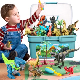 GIUHAT Dinosaur Figure with Play Mat and Take Apart Dinosaur Toys, Kids Toys for 3 2 4 5 6 7 8 Year Old Boys Dinosaur Toys for Boys Toys Age 3-8 Dinosaurs Gifts