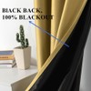 Amidoudou Luxurious Full Blackout Curtains | Gold | 2 Panels