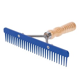 Weaver Leather Skip Tooth Comb with Wood Handle and Replaceable Blue Plastic Blade 69-6052-Blue