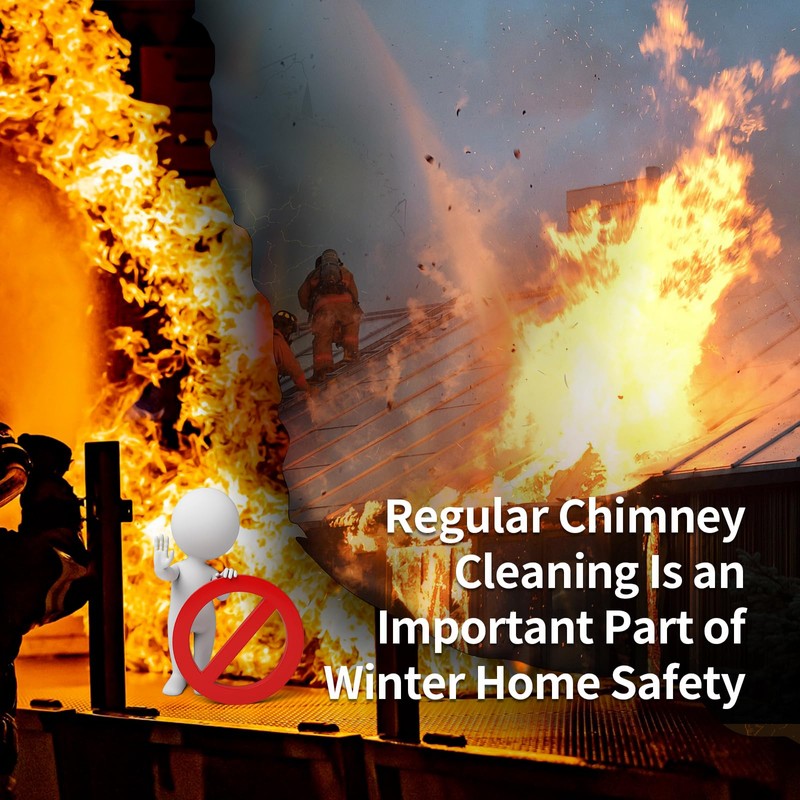 Bluesea 39 Feet Chimney Sweep Kit, Ergonomic Chimney Cleaning System