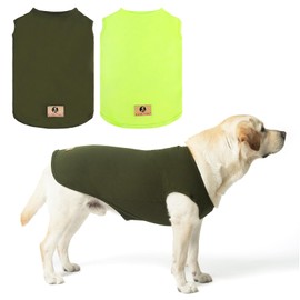KOOLTAIL Dog Shirt Vest, 2 Pack T Shirt for Large Dogs, Soft Breathable Sleeveless Cotton Dog Clothes, Lightweight Comfortable Pet Tank Tops for Boy Girl, Green & Light Green 3XL