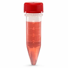 Globe Scientific 111580 Diamond Midi Centrifuge Tube with Red Screw Cap Packed Separately, Non-Sterile, 5ml Capacity, Pack of 500