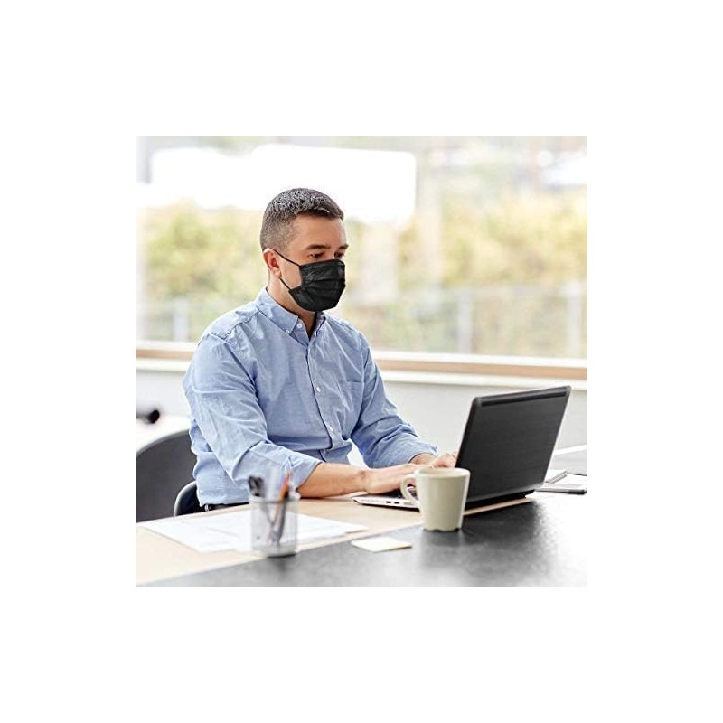 40 Pcs Disposable_Face_Masks with Elastic Earloop 3-ply Face Mouth Hygiene