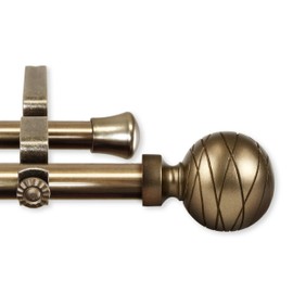 Rod Desyne 4784-994 Arman 3/4 inch Dia. 120-170"-Antique Brass Double Curtain Rod Set