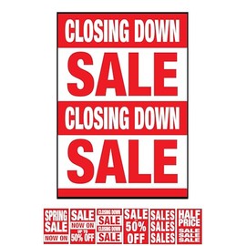 PCL Media ltd Printed Closing Down Sale Posters Window Sign Size A3 Shop Display Window Banner