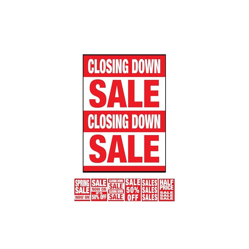 PCL Media ltd Printed Closing Down Sale Posters Window Sign