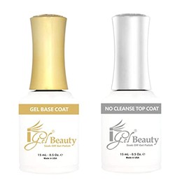 Generic iGel Beauty Base Coat & Top Coat No Wipe 0.5 oz, Clear