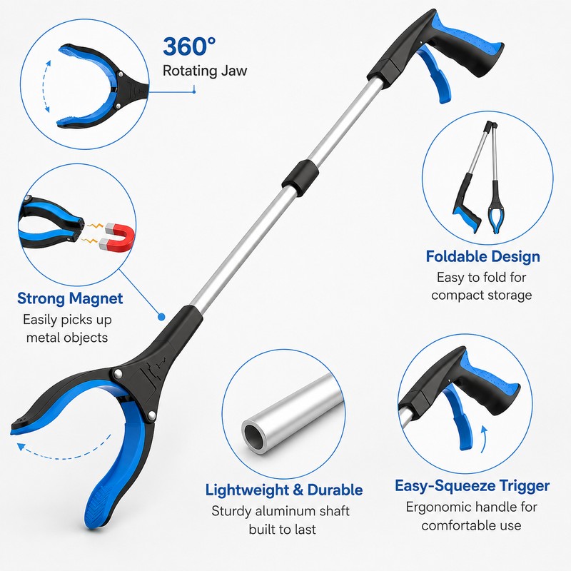 32-Inch Foldable Grabber Tool for Home & Outdoor Use –