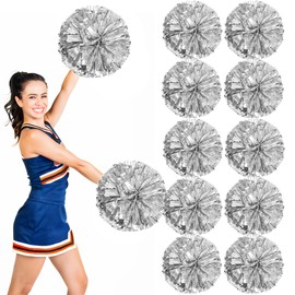 bath&bath Cheer Dance Cheerleader Set of 10 with Handles, 11.8 x 11.8 inches (30 x 30 cm), Silver, Cheering, School Events, School, Cosplay