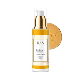 RAS Luxury Oils Radiance Brightening & Hydrating Face Wash Cleanser | With Saffron, Hyaluronic, Rose & Orange Peel | Gentle Sulphate free cleanser for Glowing & Supple skin | For All Skin Types 50 ml