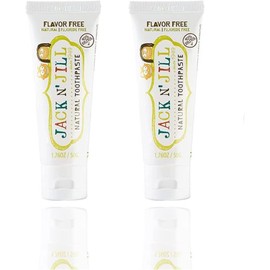 Jack N' Jill Natural Certified Toothpaste - Baby & Toddler Toothpaste, Fluoride-Free, 40% Xylitol, Sugar-Free, Safe for 6 Months and Up, Makes Tooth Brushing Fun, Flavour-Free, 2 x 50g
