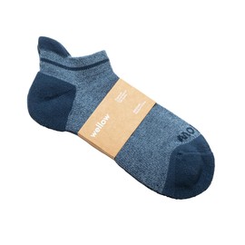Wellow Ankle Socks for Men & Women – Breathable Aerolite Knit, 360° Compression, Ultra-Soft Made with Viscose from Bamboo – Perfect for Travel, Gym & Everyday Wear, LR, Blue Steel Twist Aerolite