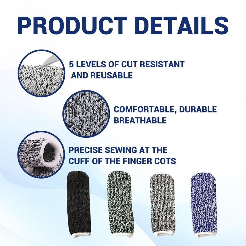 Finger Cots Cut Resistant Protector 40pcs Reusable Finger Protectors Finger