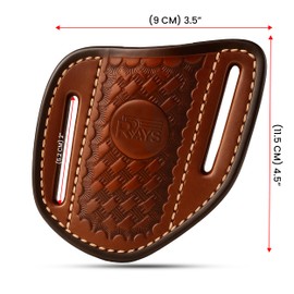 Leather Knife Sheath for Belt Pocket Folding Knife Holder Compact Draw Knifes Carrier EDC Tools Holster Trapper Knives Carrier
