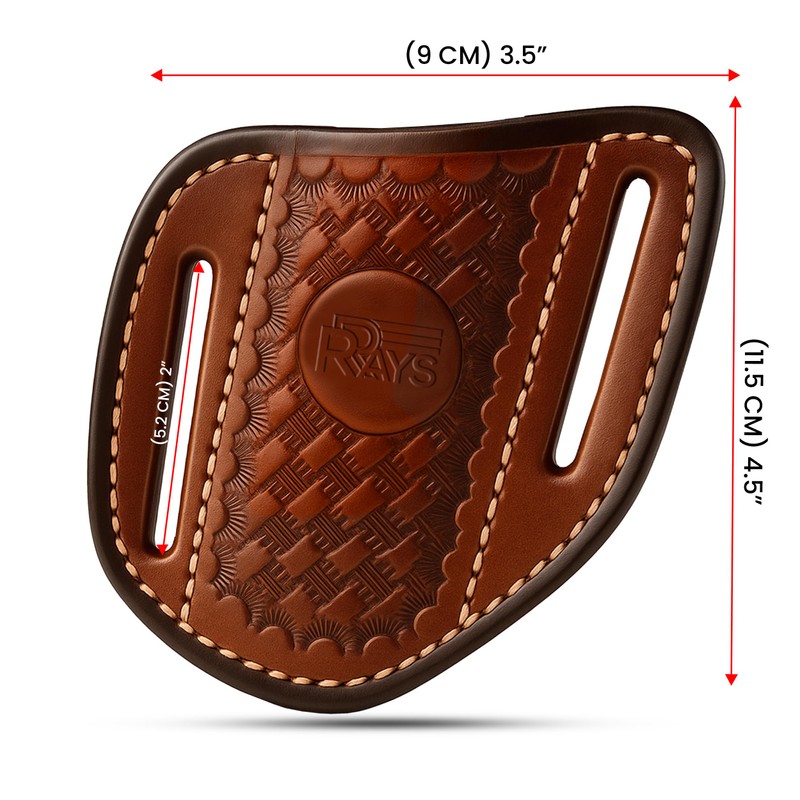Leather Knife Sheath for Belt Pocket Folding Knife Holder Compact