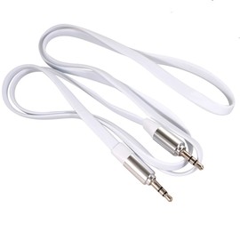 Maclean MCTV 694 W Flat Audio Cable Jack 3.5 mm Aux Audio Jack Connector Black 1 m White 2 m (1 m White)