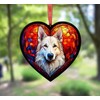 Image Industry German Shepherd Stained Glass Effect Heart Suncatcher -