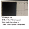 Nodsaw Solid Black Charm Pack, 84 5-inch Cotton Fabric Squares